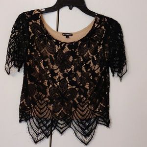 Express Black Lace Blouse